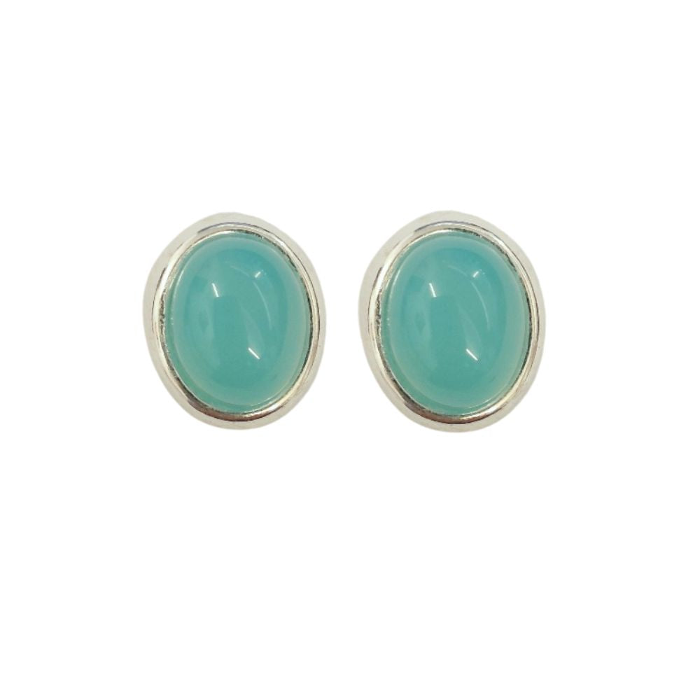 Minuet Aquamarine Cat's Eye Silver Pierced Earrings