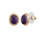 Minuet Amethyst Gold Tone Stud Pierced Earrings