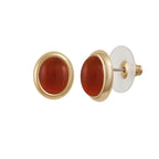 Minuet Carnelian Gold Tone Stud Pierced Earrings