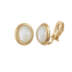 Minuet Mother of Pearl Gold Tone Stud Clip On Earrings