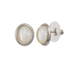 Minuet Mother of Pearl Silver Tone Stud Pierced Earrings