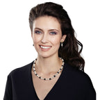 Minstrel Shell Pearl and Hematite Drop Clip On Earrings