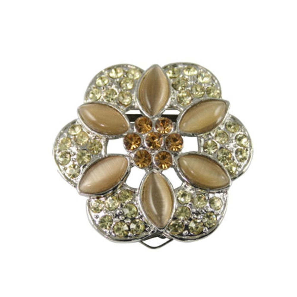 Floral Passions Silver Jonquil & Topaz Scarf Clip