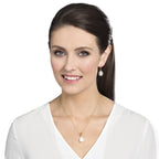 Raindrop White Shell Pearl Gold Tone Pendant Necklace