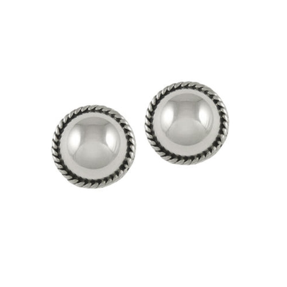 Hampton Sterling Silver Dome Stud Pierced Earrings