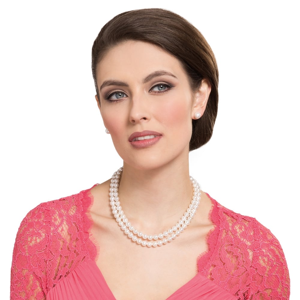Regal Two Strand White Shell Pearl Necklace