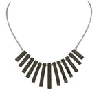 Idaho Hematite Graduated Fan Sterling Silver Necklace