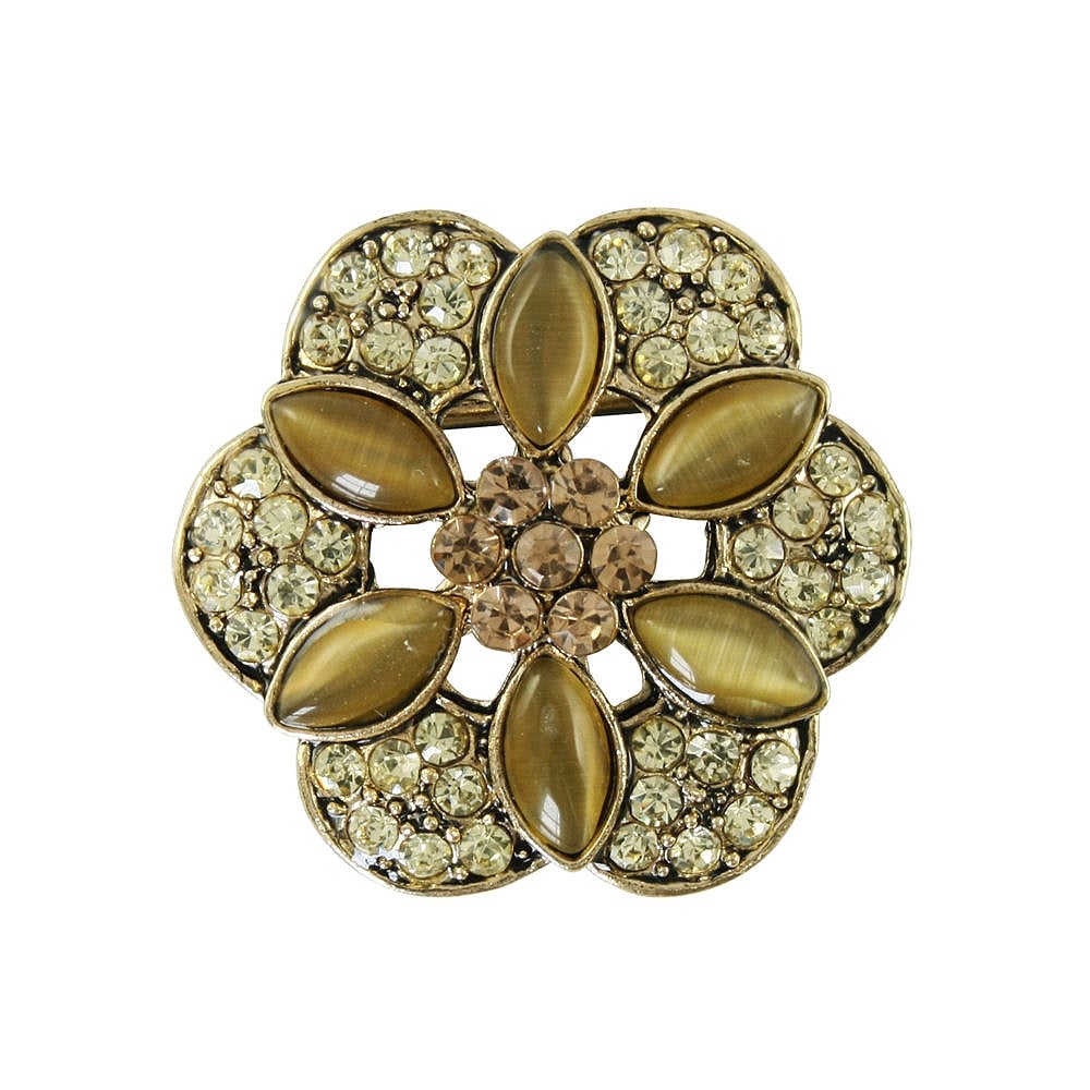 Floral Passions Gold Jonquil and Topaz Scarf Clip