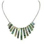 Idaho Natural Abalone Graduated Fan Sterling Silver Necklace