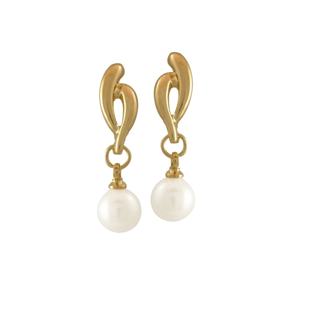 Glory Gold Tone Pearl Drop Pierced Earrings