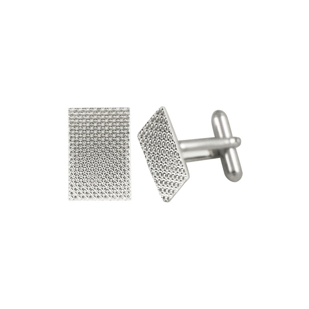 Staccato Dappled Silver Tone Oblong Cufflinks