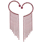 Diva Fuchsia Pink Crystal Diamante Gold Tone Over Ear Cuff Earrings