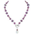 Harmony Orchid Jade and Crystal Ceramic Beaded Necklace