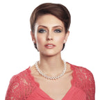 Versailles White South Sea Shell Pearl Silver Tone Necklace