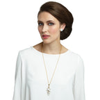 Moonglow AAA Coin Pearl 14ct Gold Filled Cluster Long Pendant Necklace