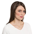 Mezzo Clear Crystal Gold Tone Disc Pendant Necklace