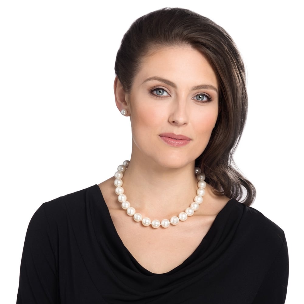 La Perla White South Sea Shell Pearl Necklace