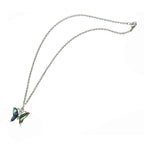 Take Flight Paua Shell Petite Butterfly Silver Tone Pendant Necklace