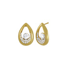Bliss Clear Austrian Crystal Gold Tone Stud Pierced Earrings