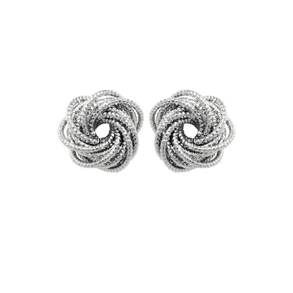 Connections Circular Links Silver Tone Stud Pierced Earrings