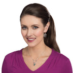 Monarch of the Glen Paua Shell Silver Tone Stag Necklace