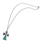 Devotion Paua Shell Silver Tone Cross Pendant