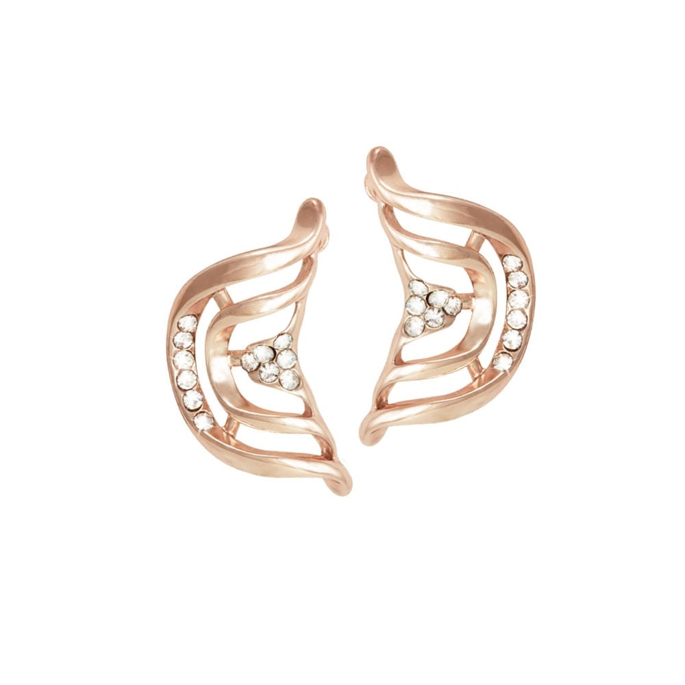 Andromeda Clear Crystal Rose Gold Tone Stud Pierced Earrings