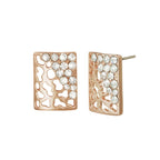 Safari Clear Crystal Animal Print Rose Gold Tone Stud Pierced Earrings
