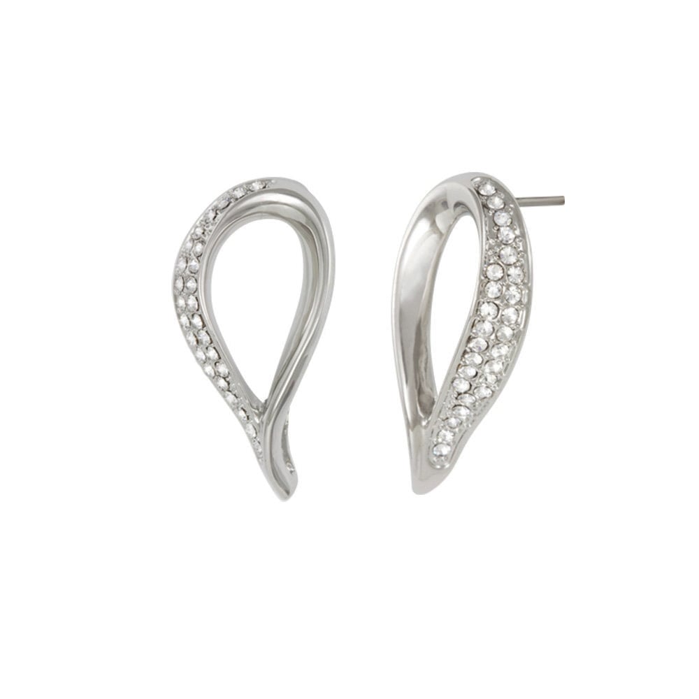 Persephone Crystal Silver Tone Stud Pierced Earrings