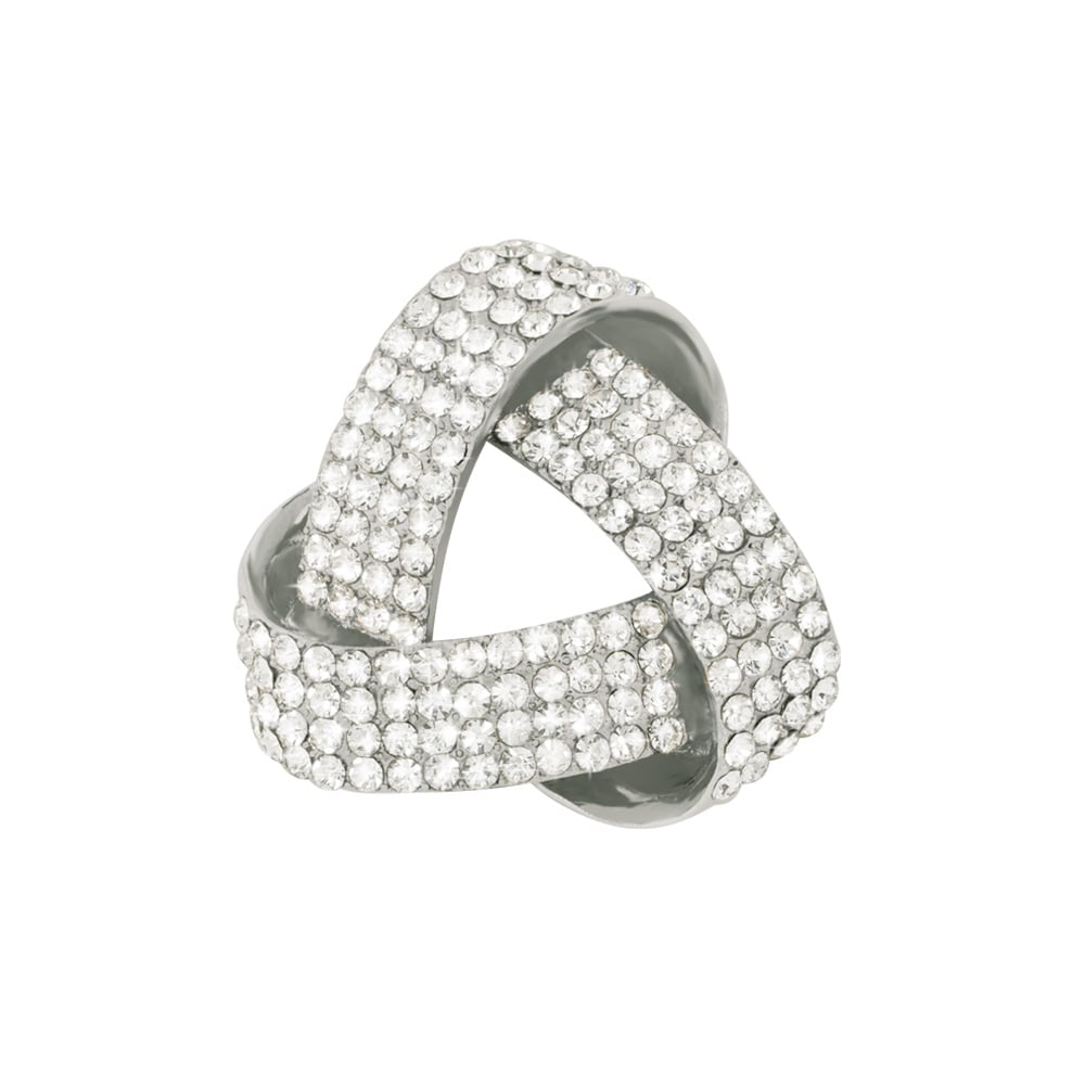 Ravelle Crystal Platinum Tone Scarf Clip