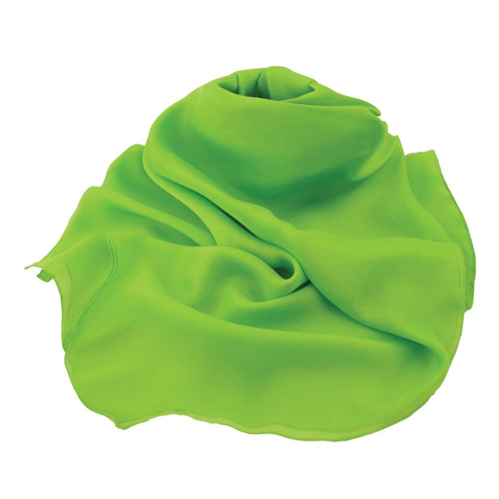Plain Lime Green Large Square Pure Silk Chiffon Scarf