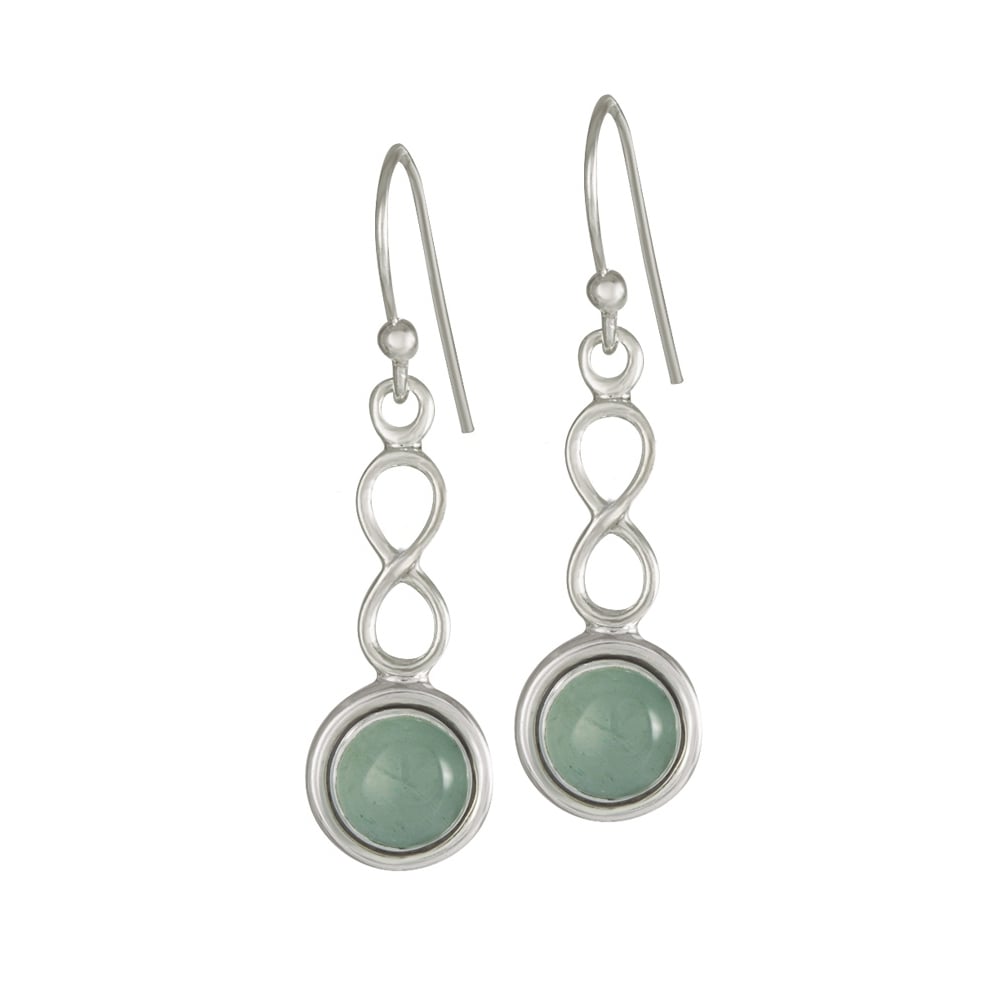March Aquamarine Birthstone Sterling Silver Drop Pierced Earrings