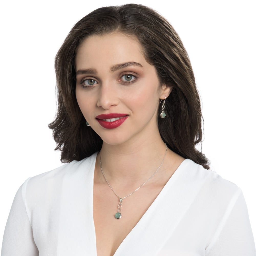 March Aquamarine Birthstone Sterling Silver Drop Pierced Earrings