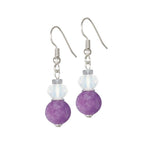 Rhapsody Lilac Jade and Crystal Drop Pierced Earrings