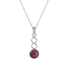 January Garnet Birthstone Sterling Silver Pendant