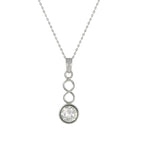 April Cubic Zirconia Birthstone Sterling Silver Pendant