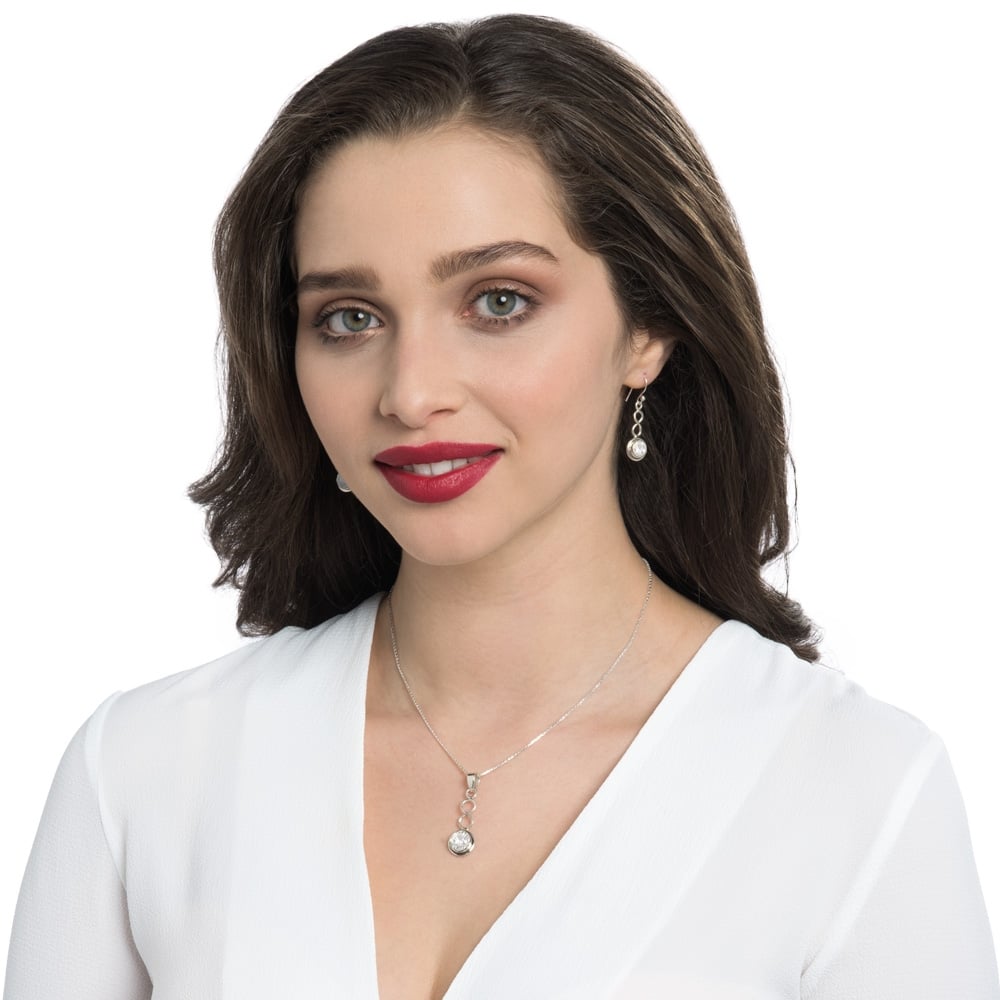 April Cubic Zirconia Birthstone Sterling Silver Pendant