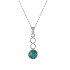 October Blue Opal Birthstone Sterling Silver Pendant