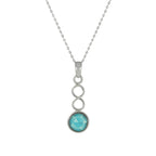 November Blue Topaz Birthstone Sterling Silver Pendant