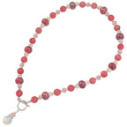 Harmony Coral Pink Jade and Crystal Ceramic Beaded Necklace