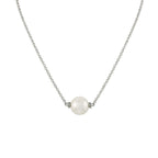 Faithful White 12mm Shell Pearl Silver Tone Necklace