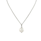 Divine White 12mm Shell Pearl Silver Tone Pendant