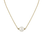 Faithful White 12mm Shell Pearl Gold Tone Necklace