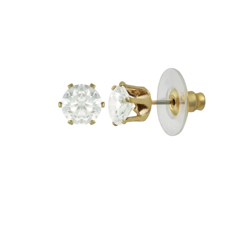 Tara Clear Crystal Gold Tone Stud Pierced Earrings