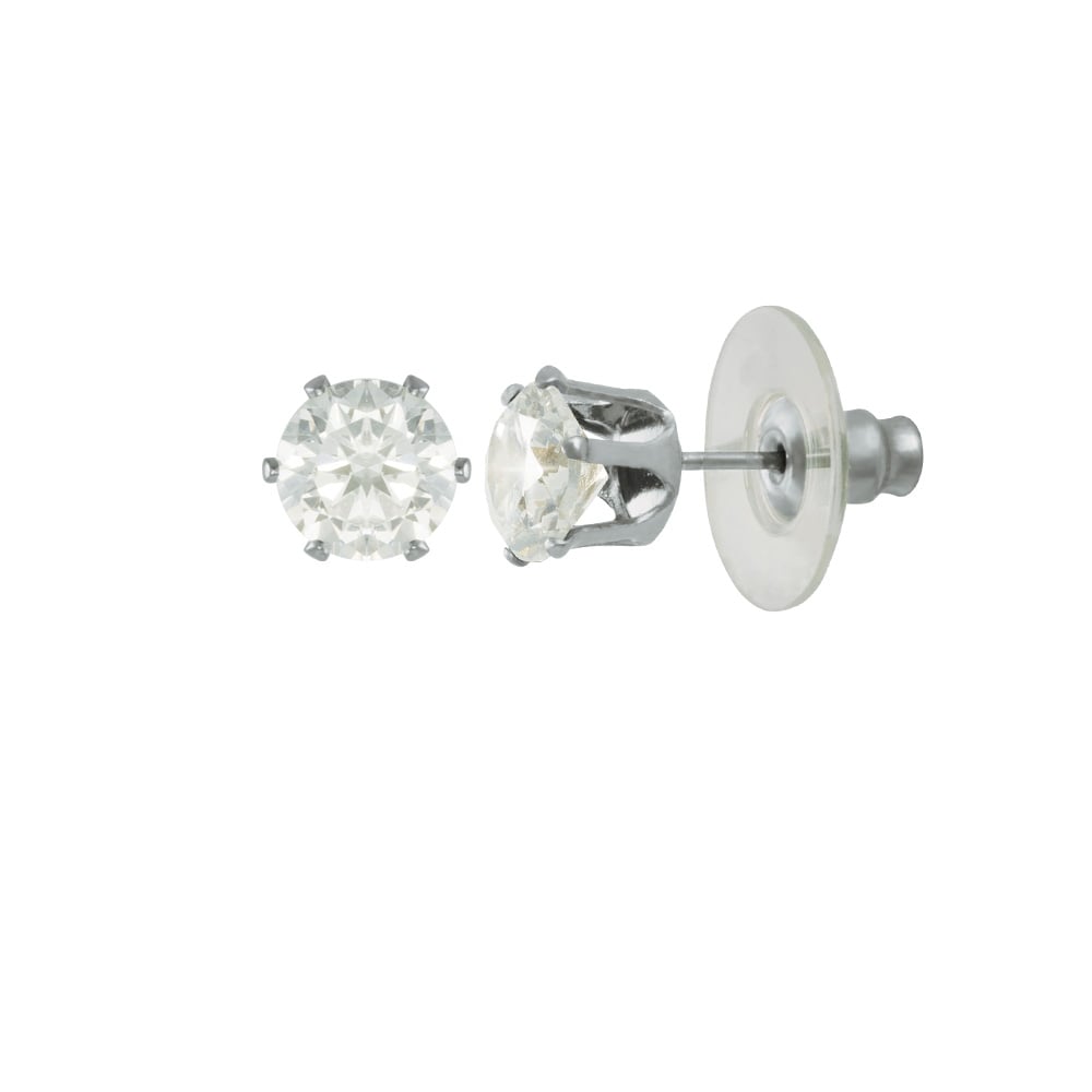Tara Clear Crystal Silver Tone Stud Pierced Earrings