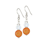 Rhapsody Orange Agate and Crystal Drop Pierced Earrings