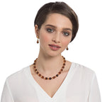 Regency Amber Tortoiseshell Czech Glass Drop Clip On Earrings