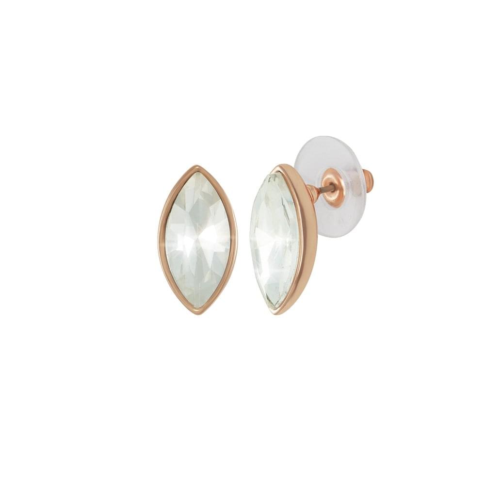 Evoke Clear Crystal Rose Gold Tone Stud Pierced Earrings