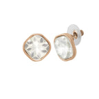 Veronique Clear Crystal Rose Gold Tone Stud Pierced Earrings