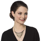 Impressions Smoky Crystal Matte Two Tone Statement Necklace